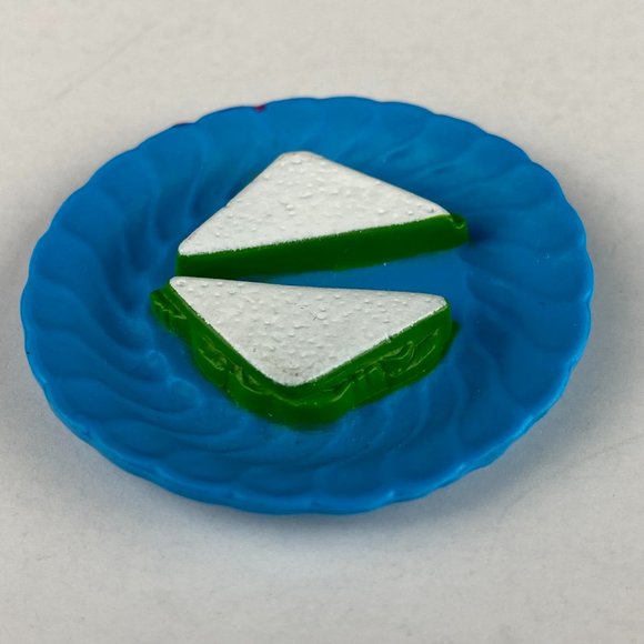 Barbie Blue Plate Sandwich Kids Toy Food Accessory Piece Pretend Play - Picture 3 of 5